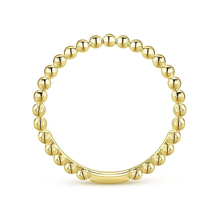 Gabriel & Co Yellow Gold Bujukan Beaded Band - Image 2