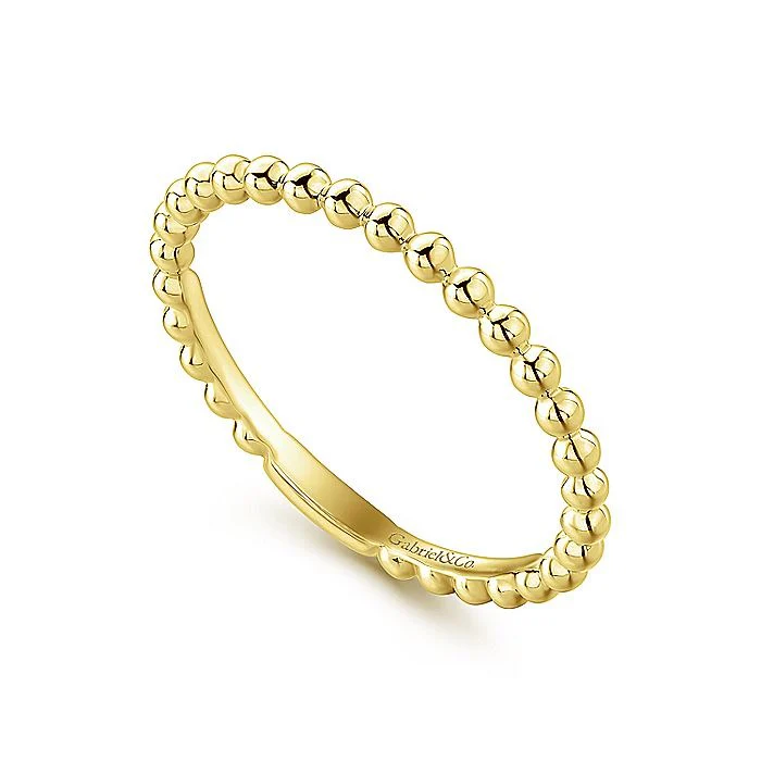 Gabriel & Co Yellow Gold Bujukan Beaded Band - Image 3