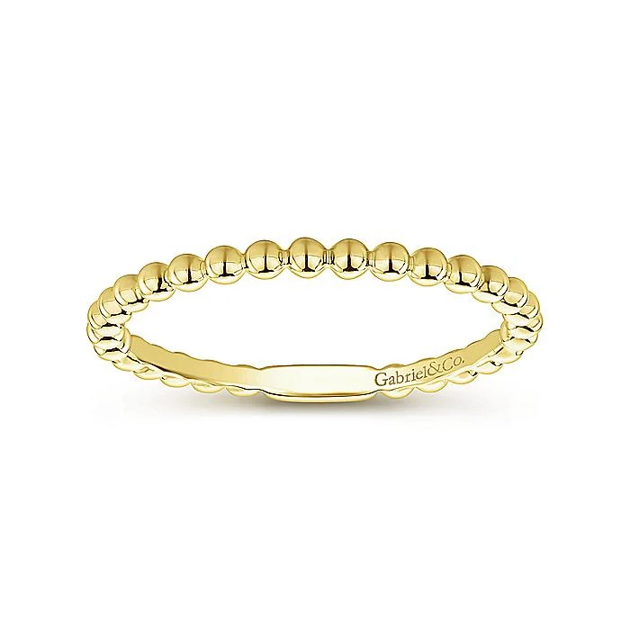Gabriel & Co Yellow Gold Bujukan Beaded Band - Image 4