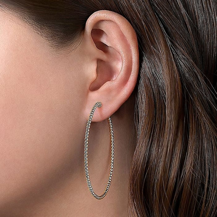 Gabriel & Co. Yellow Gold Bujukan Classic 60mm Hoop Earrings - Image 2