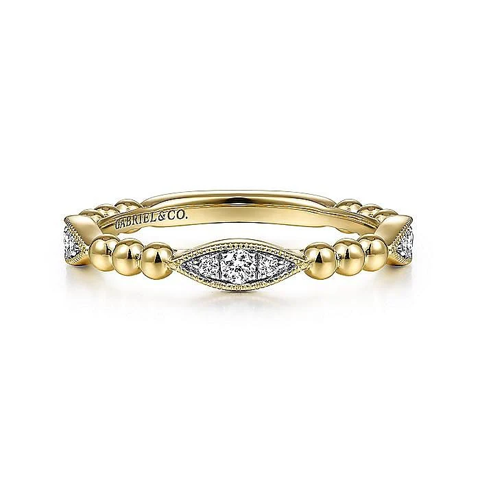 Gabriel & Co. Yellow Gold Bujukan Marquise Cluster Diamond Station Ring