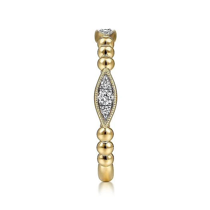 Gabriel & Co. Yellow Gold Bujukan Marquise Cluster Diamond Station Ring - Image 4