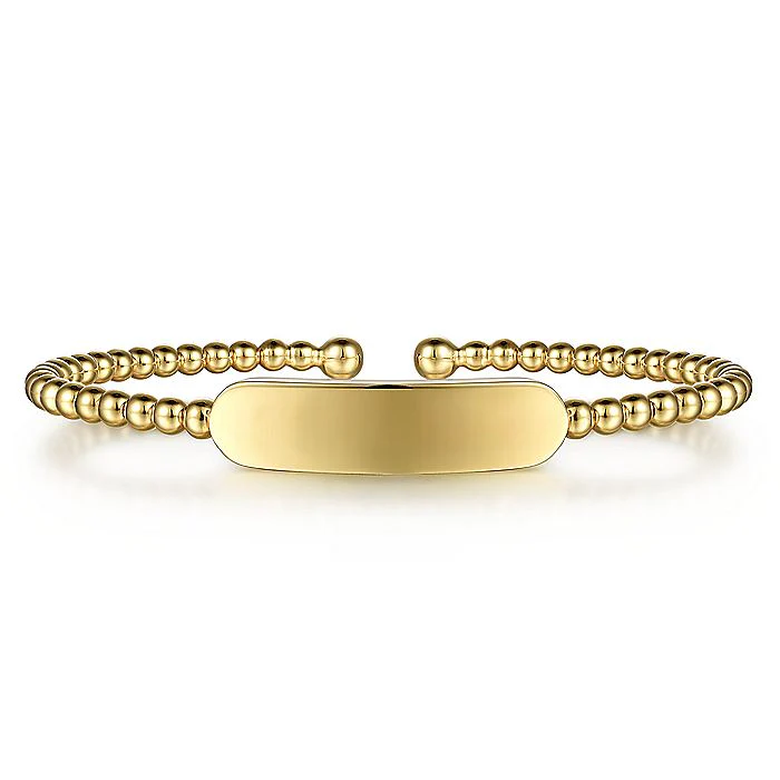 Gabriel & Co Yellow Gold Bujukan Personalize Bangle