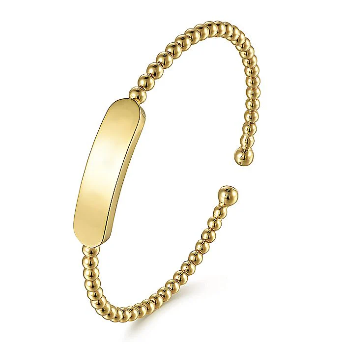Gabriel & Co Yellow Gold Bujukan Personalize Bangle - Image 2