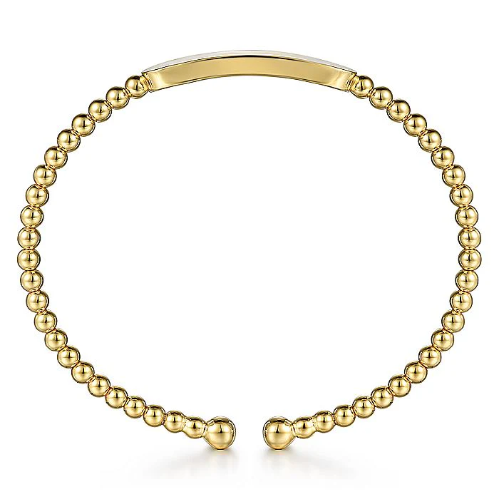 Gabriel & Co Yellow Gold Bujukan Personalize Bangle - Image 3