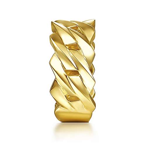 Gabriel & Co Yellow Gold Chain Link Band - Image 4