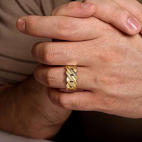Gabriel & Co Yellow Gold Chain Link Band - Image 5