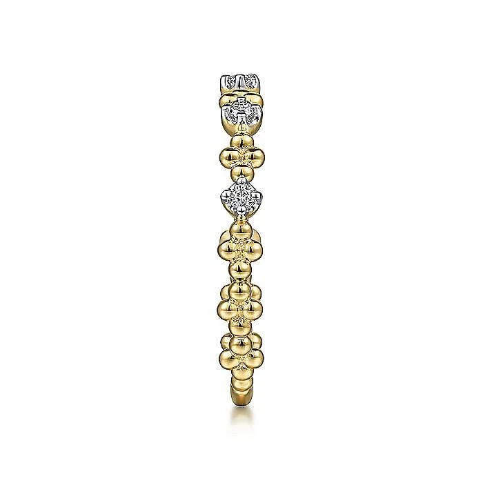 Gabriel & Co.Yellow Gold Diamond and Bujukan Bead Station Ring - Image 4