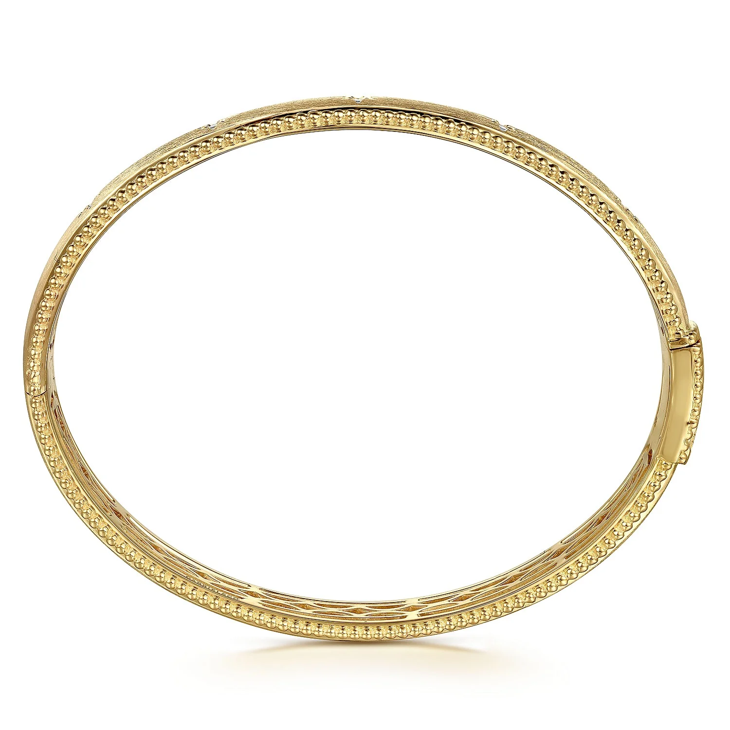 Gabriel & Co. Yellow Gold Diamond Bangle Bracelet - Image 3