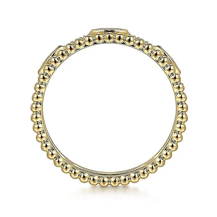 Gabriel & Co. Yellow Gold Diamond Bujukan Marquise Shape Stackable Ring - Image 2