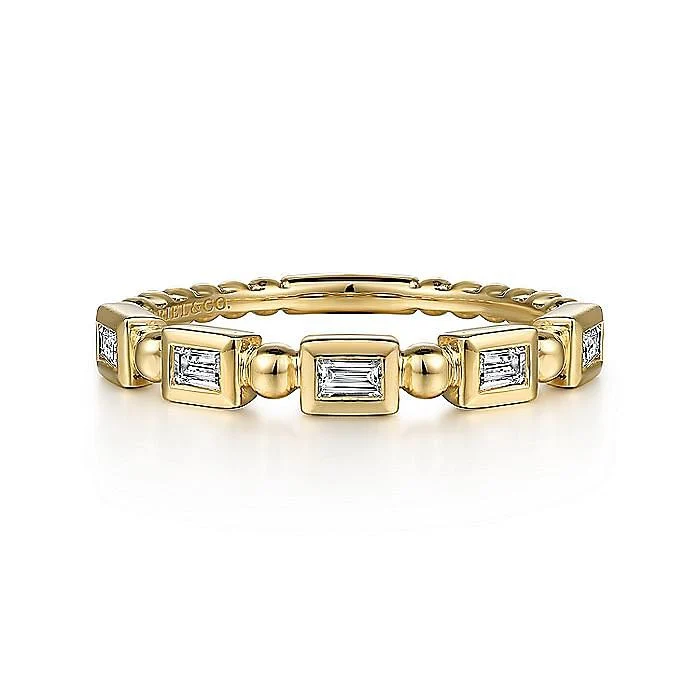 Gabriel & Co Yellow Gold Diamond Geometric Ring