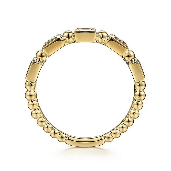 Gabriel & Co Yellow Gold Diamond Geometric Ring - Image 2