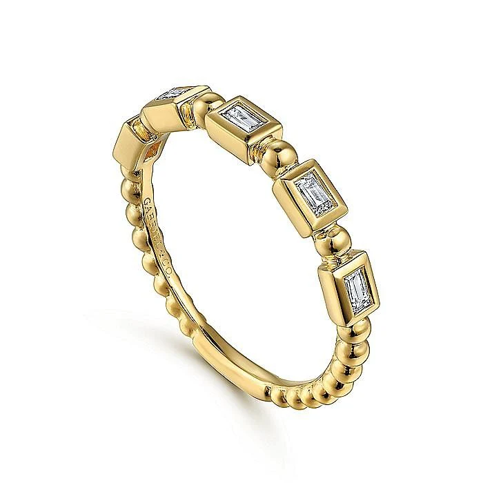 Gabriel & Co Yellow Gold Diamond Geometric Ring - Image 3