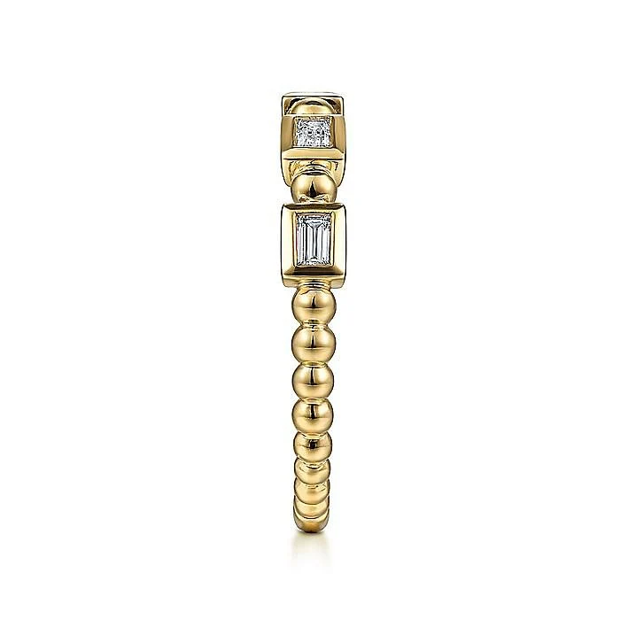 Gabriel & Co Yellow Gold Diamond Geometric Ring - Image 4