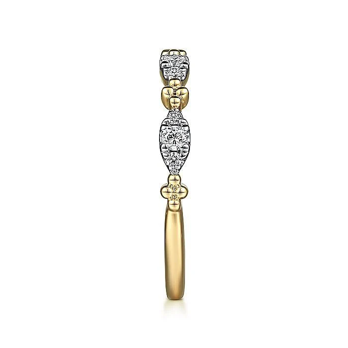Gabriel & Co. Yellow Gold Diamond Marquise Shape Bujukan Stackable Ring - Image 4