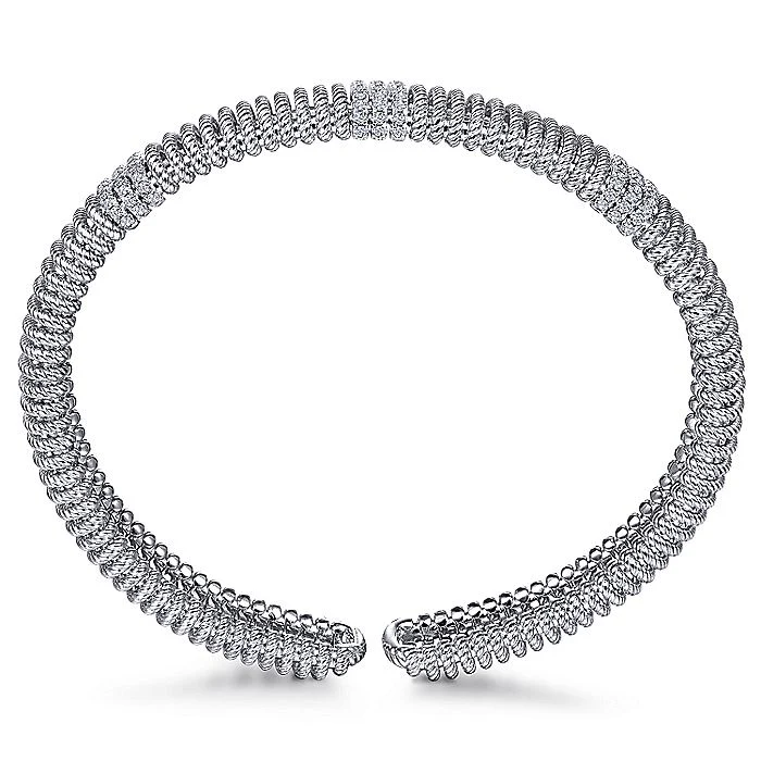 Gabriel & Co Yellow Gold Diamond Rope Bangle - Image 3