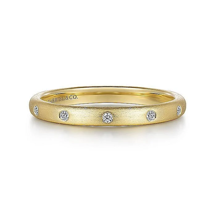 Gabriel & Co. Yellow Gold Diamond Stackable Ring