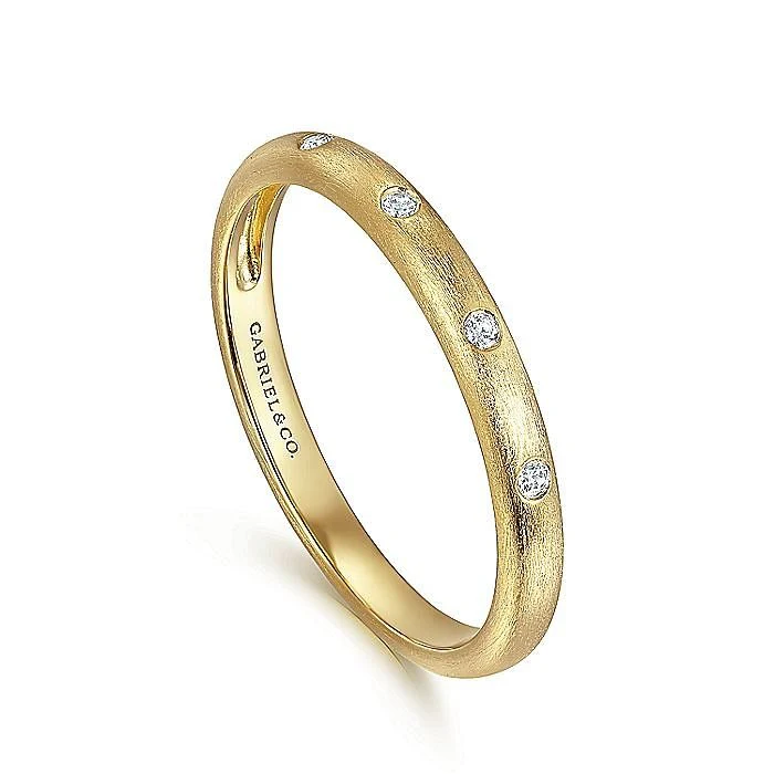 Gabriel & Co. Yellow Gold Diamond Stackable Ring - Image 3