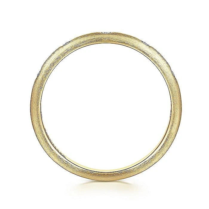 Gabriel & Co. Yellow Gold Diamond Stackable Ring - Image 2
