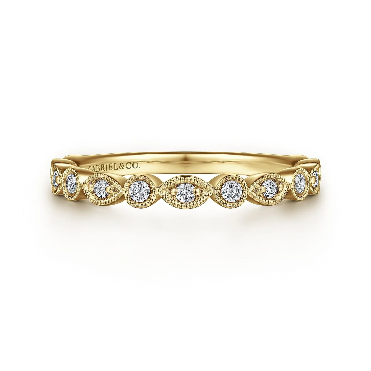 Gabriel & Co. Yellow Gold Diamond Wedding Band