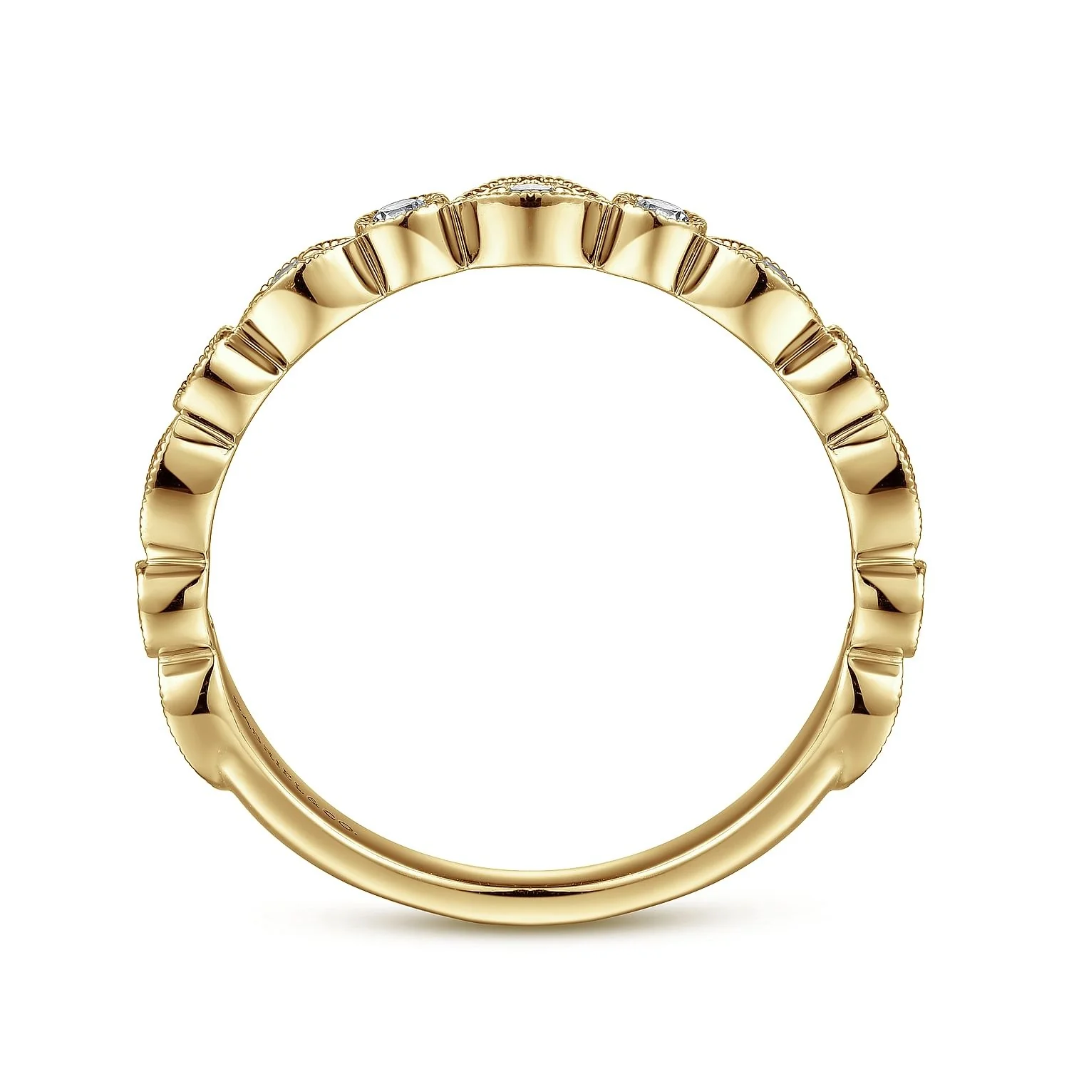 Gabriel & Co. Yellow Gold Diamond Wedding Band - Image 2