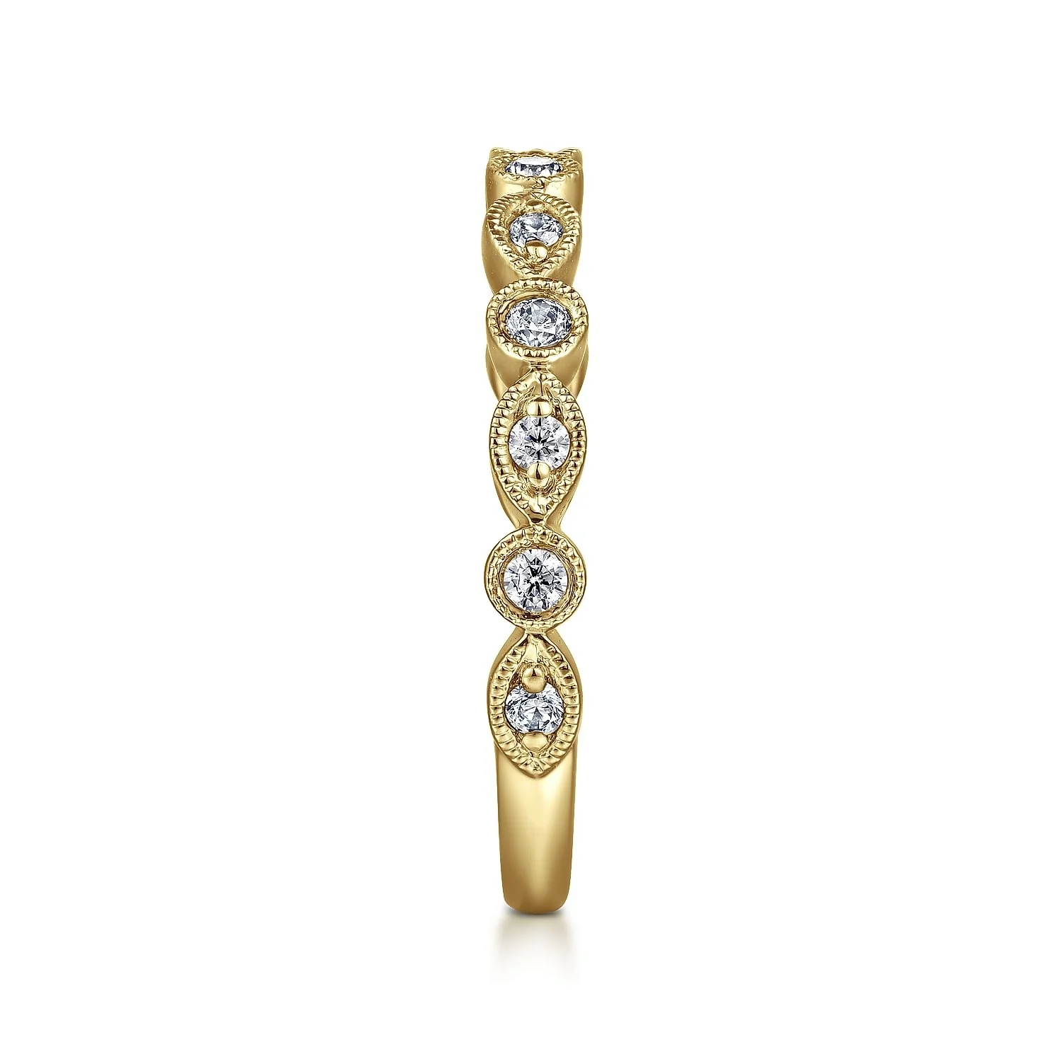 Gabriel & Co. Yellow Gold Diamond Wedding Band - Image 4