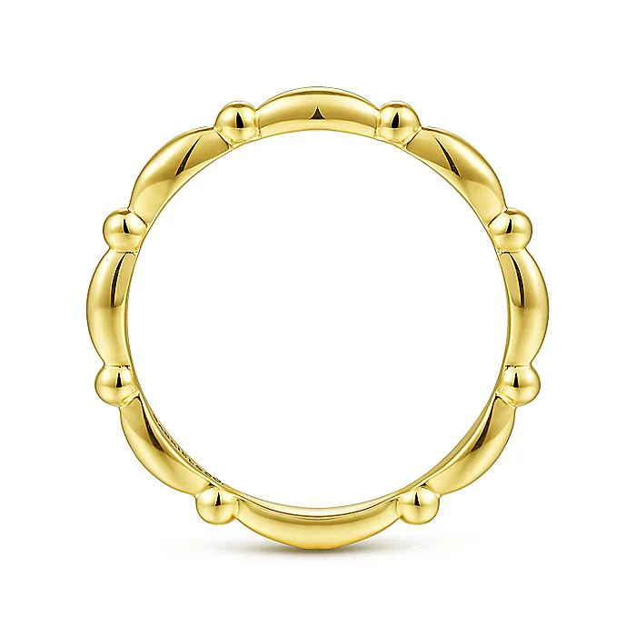 Gabriel & Co Yellow Gold Elongated Station Ring - Image 2