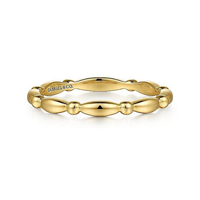 Gabriel & Co. Yellow Gold Elongated Station Stackable Ring