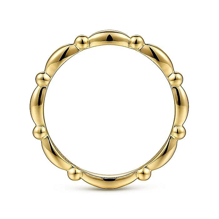 Gabriel & Co. Yellow Gold Elongated Station Stackable Ring - Image 2