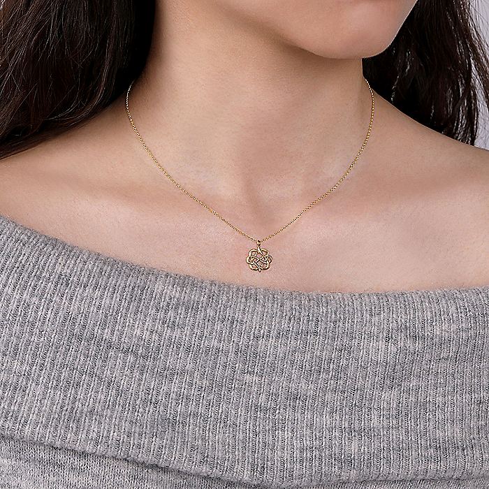 Gabriel & Co. Yellow Gold Floral Necklace - Image 3