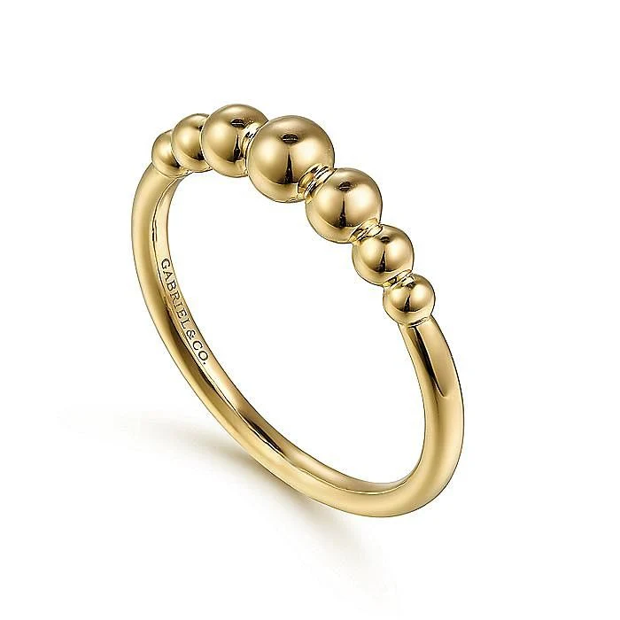 Gabriel & Co.Yellow Gold Graduating Bujukan Bead Ring - Image 3