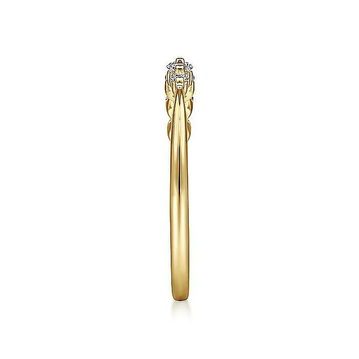 Gabriel & Co. Yellow Gold Graduating Single Prong Diamond Ring - Image 4