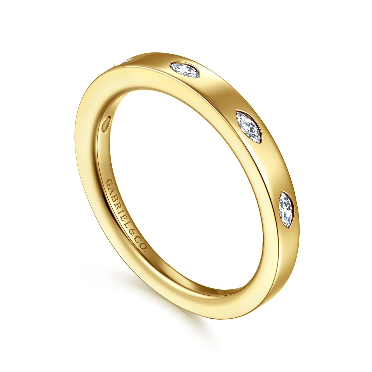 Gabriel & Co. Yellow Gold Marquise Diamond Anniversary Band - Image 3