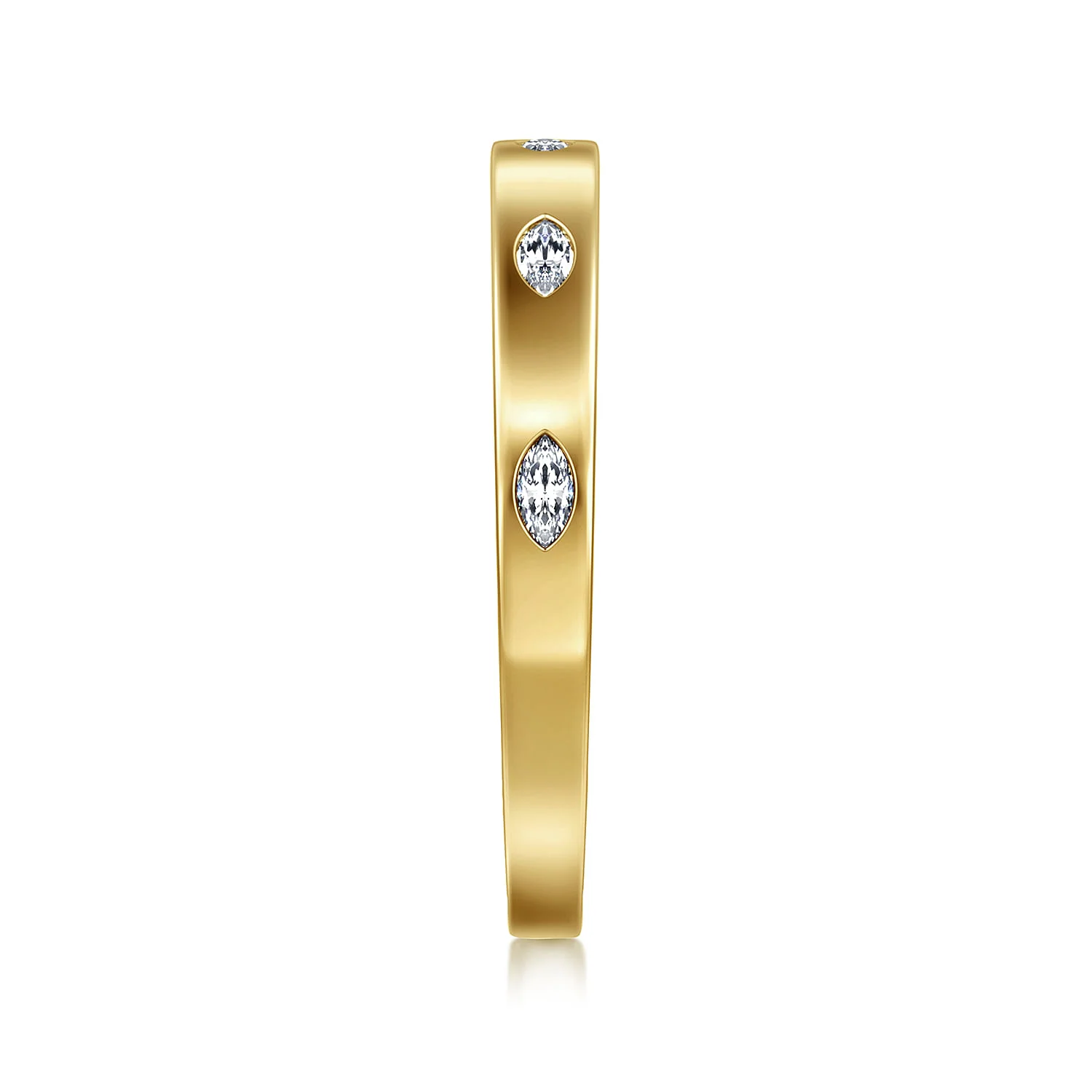 Gabriel & Co. Yellow Gold Marquise Diamond Anniversary Band - Image 4