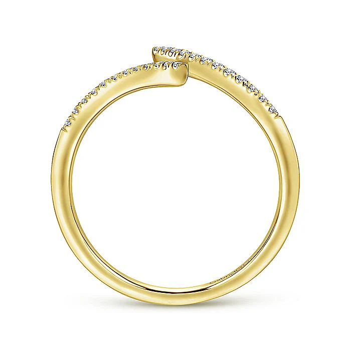 Gabriel & Co Yellow Gold Open Wrap Diamond Ring - Image 2