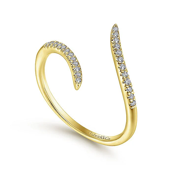 Gabriel & Co Yellow Gold Open Wrap Diamond Ring - Image 3