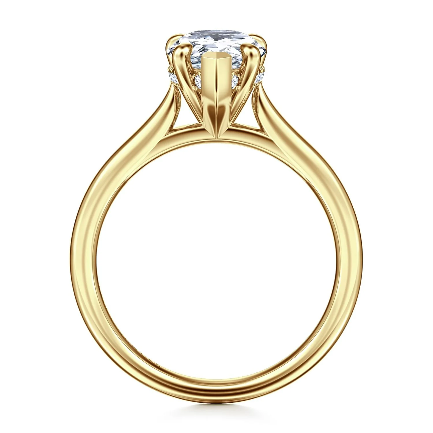 Gabriel & Co. Yellow Gold Pear Semi-Mount Engagement Ring - Image 2