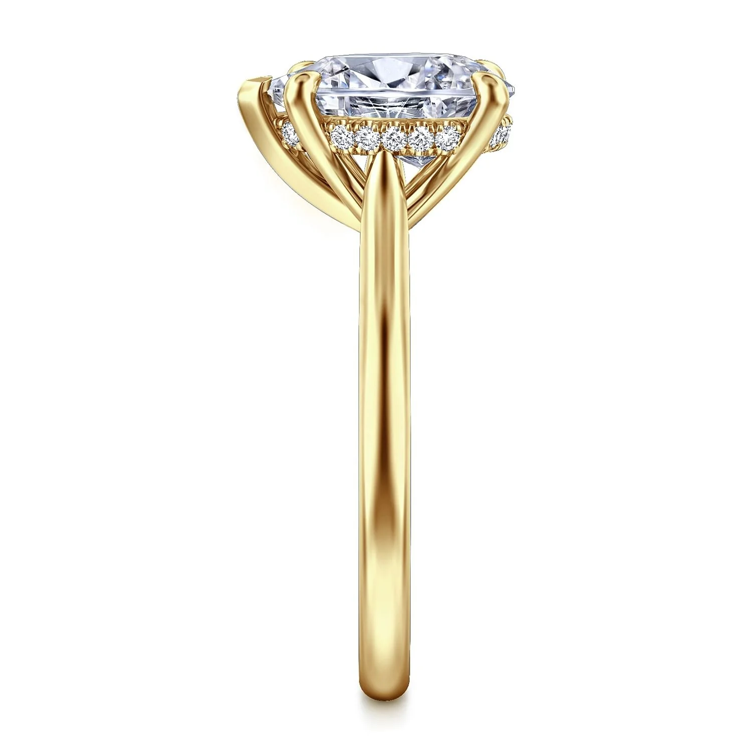 Gabriel & Co. Yellow Gold Pear Semi-Mount Engagement Ring - Image 4