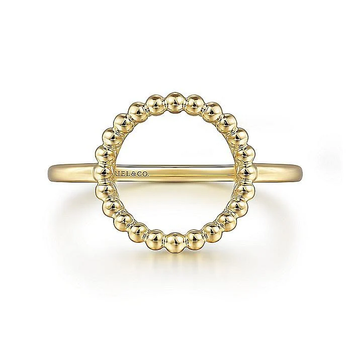 Gabriel & Co. Yellow Gold Plain Bujukan Open Circle Ring