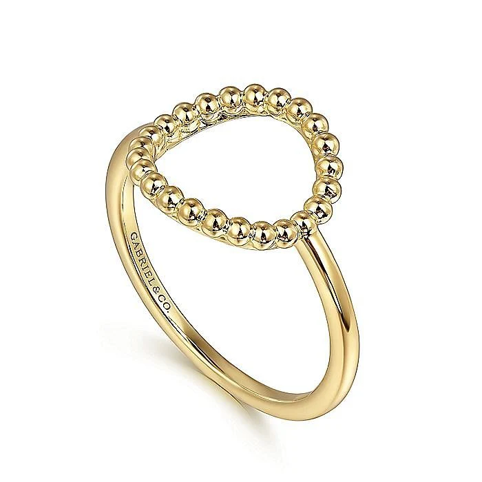 Gabriel & Co. Yellow Gold Plain Bujukan Open Circle Ring - Image 3