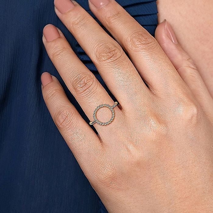 Gabriel & Co. Yellow Gold Plain Bujukan Open Circle Ring - Image 5