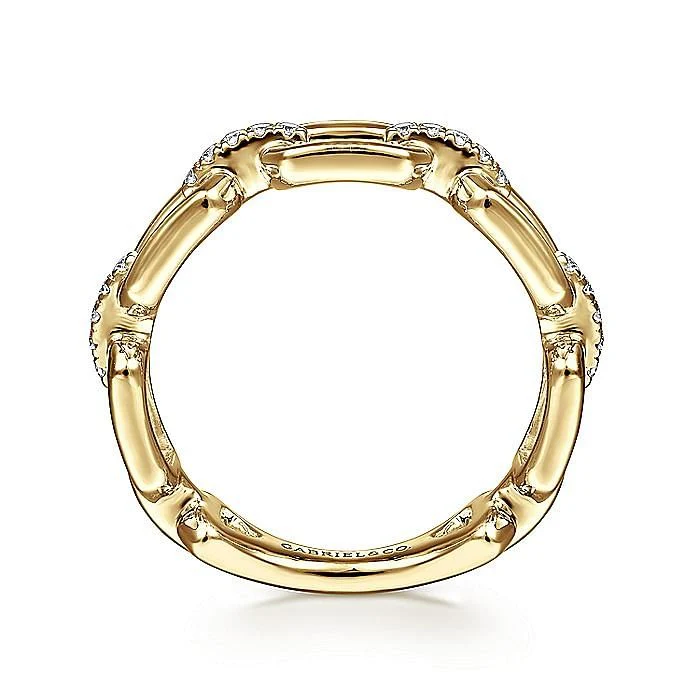 Gabriel & Co.Yellow Gold Polished Chain Link Stackable Band - Image 2