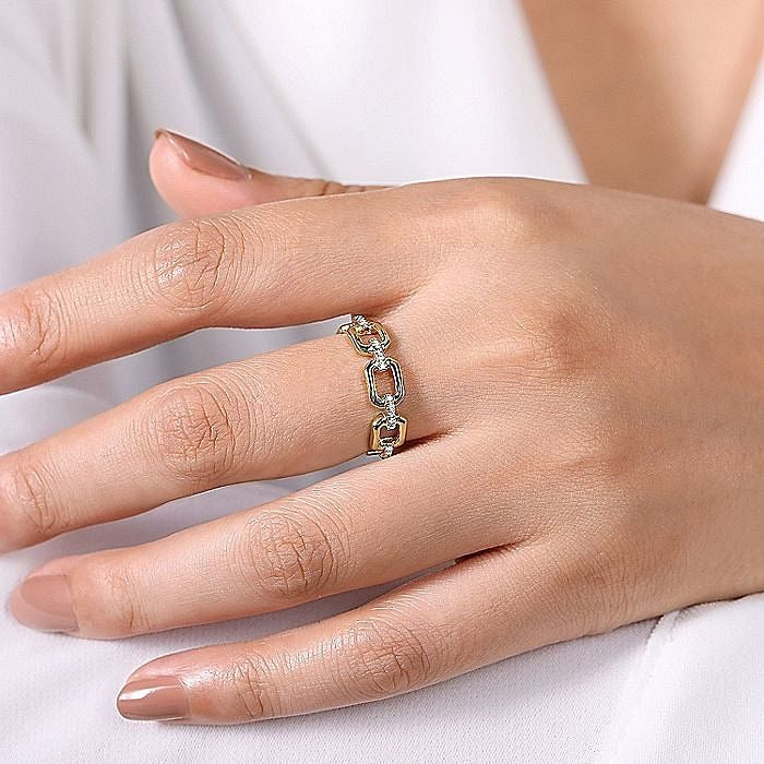 Gabriel & Co.Yellow Gold Polished Chain Link Stackable Band - Image 5