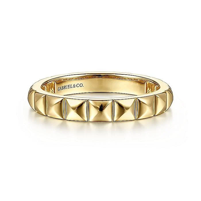 Gabriel & Co. Yellow Gold Pyramid Ring