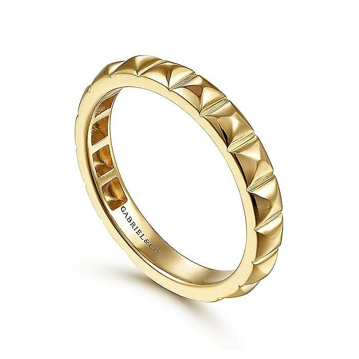 Gabriel & Co. Yellow Gold Pyramid Ring - Image 3