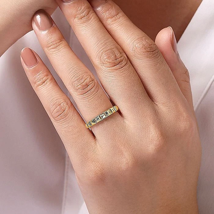 Gabriel & Co. Yellow Gold Pyramid Ring - Image 5