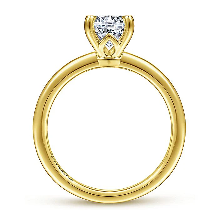 Gabriel & Co Yellow Gold Round Engagement Ring Mounting - Image 2