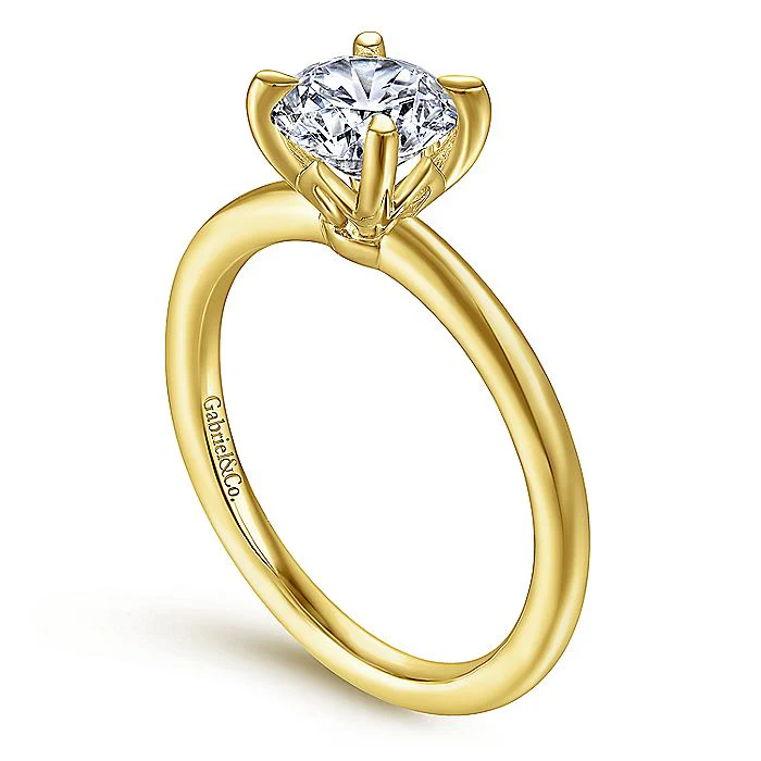 Gabriel & Co Yellow Gold Round Engagement Ring Mounting - Image 3