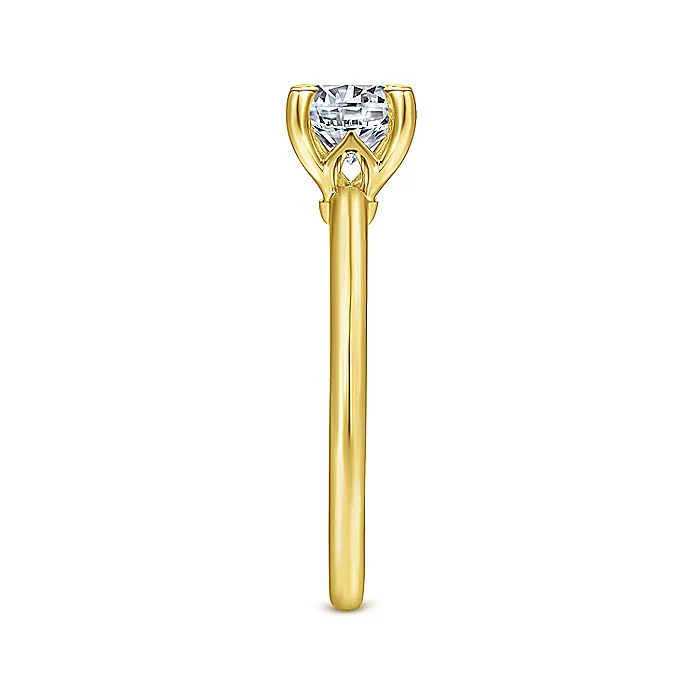 Gabriel & Co Yellow Gold Round Engagement Ring Mounting - Image 4