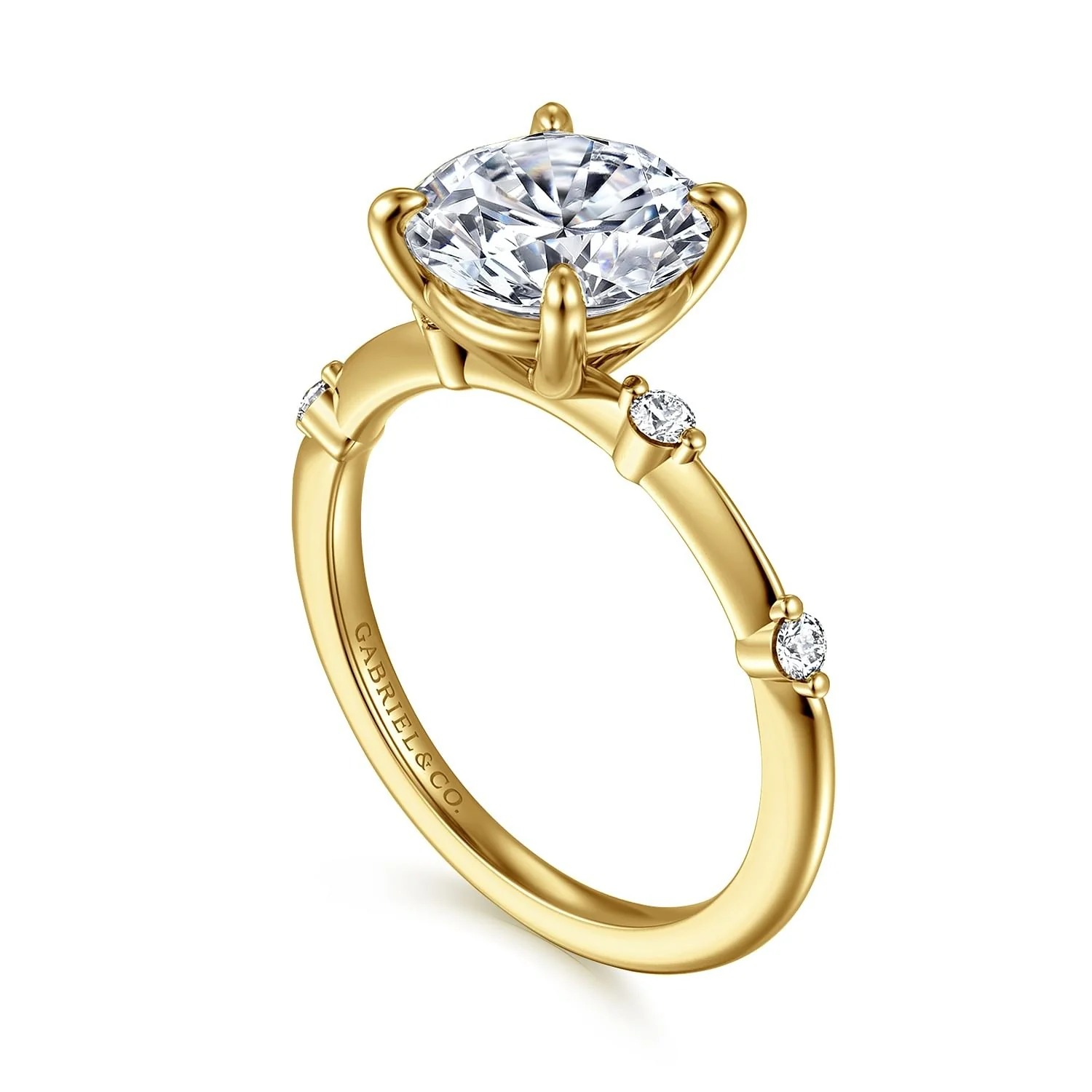 Gabriel & Co. Yellow Gold Semi-Mount Engagement Ring - Image 3